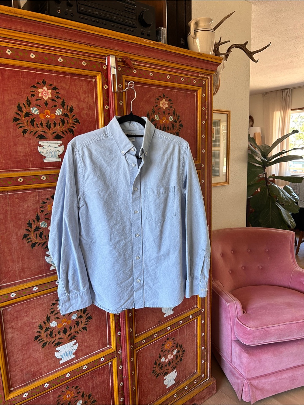 H&M Light Blue Men's Button-Up Shirt Jacket